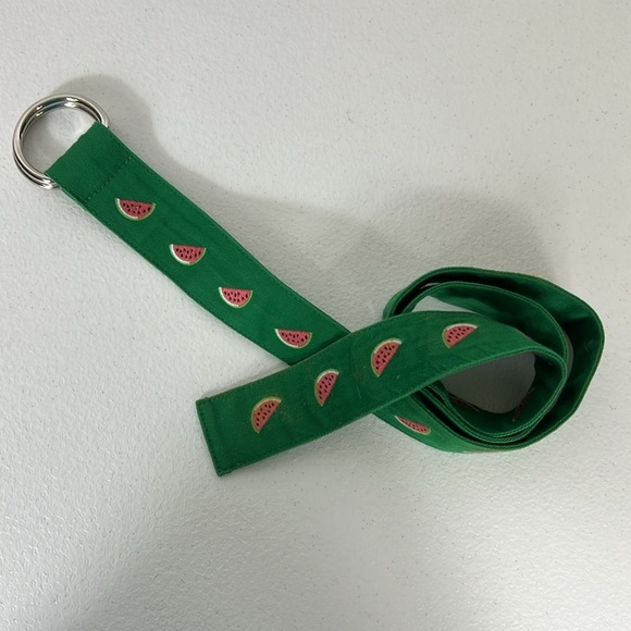 J. Crew S/M Novelty Print Belt Bundle of 2 - Watermelon & Polka Dot - Picture 2 of 11